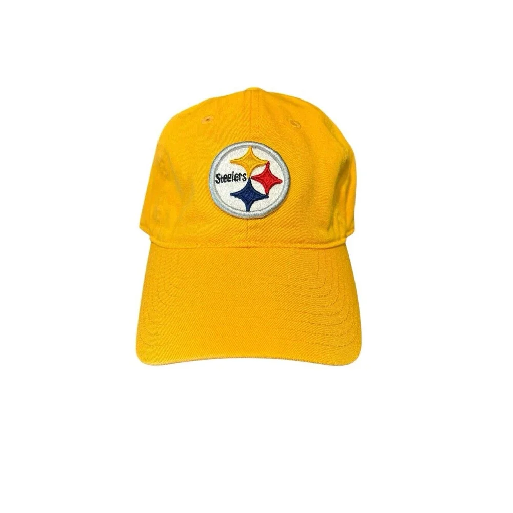 Pittsburgh Steelers Strapback Dad Hat NFL Embroidered Yellow Cap